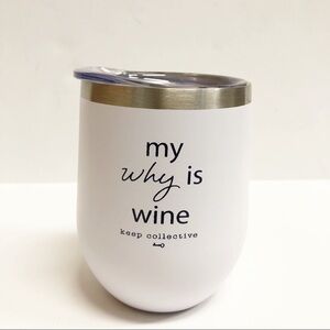 Stainless Steel Wine Tumbler w/Lid New Without Box